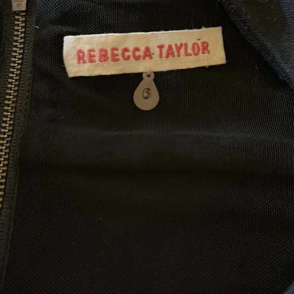 ❌SOLD❌Rebecca Taylor Lamb Leather Paneled Dress🖤🖤🖤 - Picture 6 of 14